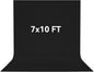 7X10 FT Black Backdrop, 100% Polyester Photography Background Curtain Screen, Foldable Washable Black Screen for Professional Photoshoot Portraits Party Video Studio