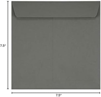 LUXPaper Square Invitation Envelopes | Peel & Press | 7 1/2" x 7 1/2" | Smoke Gray | 80lb. Text | 50 Qty