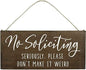 Rustic Wooden Signs Door Hanging Plaques with Saying No Soliciting, Seriously, Please Don't Make It Weird Sign Wall Art Decor Kitchen Cafe Pub Decor Gift 6x12 INCH