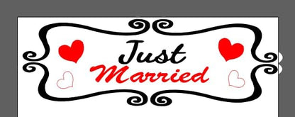 Just Married Car Magnet Set, Marry Me Magnetic Sign for Car Wedding Decoration White 4 PCS(2 Large 12 * 8 in + 2 Small 12 * 4 in)