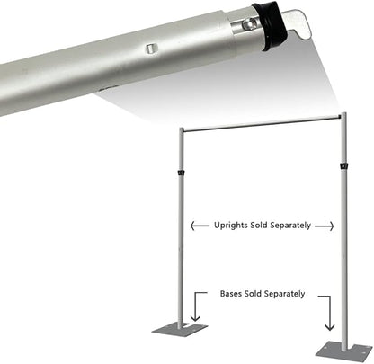 Portable Pipe and Drape Heavy Duty Backdrop Stand, ADJ Metal Frame and Heavy Metal Base for Wedding, Birthday Party, Photography Backdrop(1*Cross Bar7-12FT)