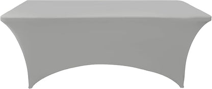 115 2-Pack 8ft Spandex Table Covers for Rectangle Folding Tables - Washable Elastic Tablecloth - Ultimate Fitted Table Protector for Parties, Banquet, and Wedding
