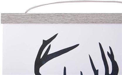 Magnetic Poster Hanger, 40x27 40x30 40x60 Poster Frame Wood Wooden Magnet Print Posters Dowel Scroll Hanger Hangers Hanging Kit for Walls Map Canvas Artwork (Grey, 40")