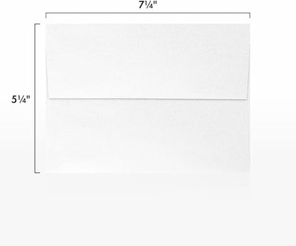 LUXPaper A7 Invitation Envelopes | Peel & Press | 5 1/4" x 7 1/4" | Crystal Metallic | 80lb. Text | 50 Qty