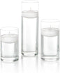yummi Set of 36 Floating Candles and Cylinder Vases - White