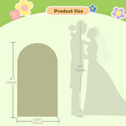 Sage Green Arch Cover Wedding Arch Stand Covers 4FT Arched Backdrop Cover Spandex Arch Covers Stretchy Backdrop for Arch Wall Panels Chiara Back Drop Cover Baby Shower Party Decorations