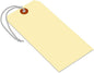 SmartSign Blank Manila Shipping Tags with Elastic Strings - Pack of 100, Size-8, 13pt Thick Pre-Strung Cardstock Tag, 6.25 x 3.125 inch, Paper Hang Tags with Reinforced Fiber Patch