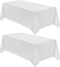 VidaFete Tablecloth 90 * 156inch 2pack Rectangle Table Cloth Polyester, Stain Wrinkle Resistant Dining Table Cover for Kitchen Dinning Party Wedding Rectangular Tabletop Buffet Decoration(White)