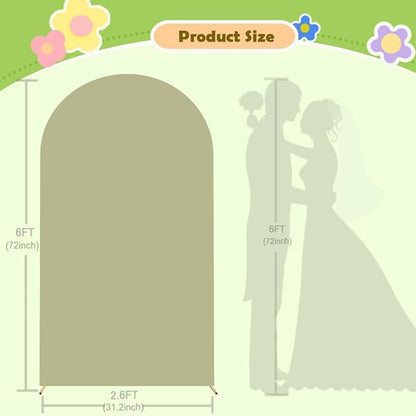 Sage Arch Cover Green Wedding Arch Stand Covers 6FT Arched Backdrop Cover Spandex Arch Covers Stretchy Backdrop for Arch Wall Panels Chiara Back Drop Cover Baby Shower Party Decorations