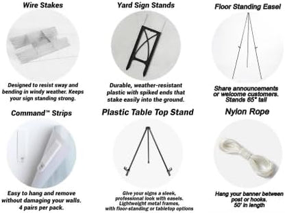 Wedding Welcome Sign, Minimalist Wedding Welcome Sign, 12" x 18" (Small), 27" (Medium), 36" (Large), Plastic, Modern, Pole Mount, Weather