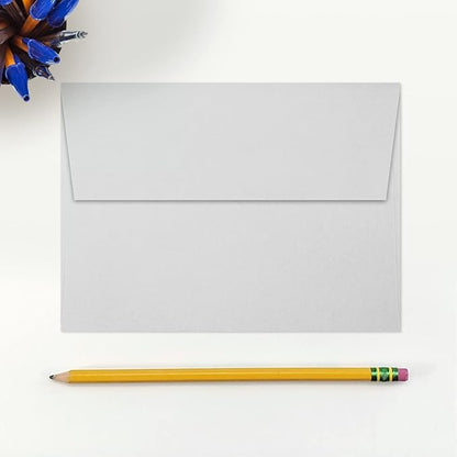 LUXPaper A7 Invitation Envelopes | Peel & Press | 5 1/4" x 7 1/4" | Gray | 80lb. Text | 100% Cotton | 50 Qty
