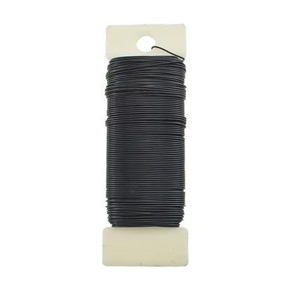 HAHIYO 22Gauge Black Wire - 1Roll, 38Yards (115Feet) Flexible Floral Wire for Crafts, Christmas Wreaths, Tree & Flower Arrangement, Wedding DIY