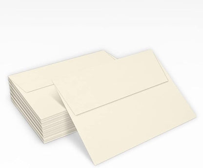 LUXPaper A7 Invitation Envelopes | Peel & Press | 5 1/4" x 7 1/4" | Natural | 80lb. Text | 30% Recycled | 250 Qty