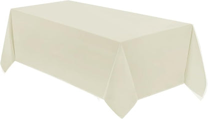 VidaFete Tablecloth 90 * 156inch Rectangle Table Cloth Polyester, Stain Wrinkle Resistant Polyester Dining Table Cover for Kitchen Dinning Party Wedding Rectangular Tabletop Buffet Decoration(Ivory)