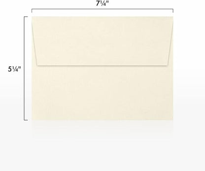 LUXPaper A7 Invitation Envelopes | Peel & Press | 5 1/4" x 7 1/4" | Natural Linen | 80lb. Text | 250 Qty