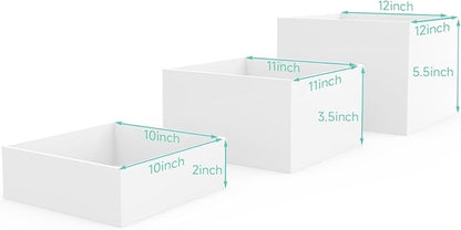 Buffet Risers, White Acrylic Cube for Buffet Table, Display Stand Shelf for Catering Dessert Collectibles Jewelry Figures Show, Food Display Nesting Risers with Hollow Bottoms, Cube, 6Pcs 10"x11"x12"