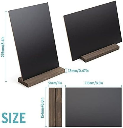 ONUPGO Mini Chalkboard Signs, 6 x 9 Inch Vintage Tabletop Chalk Board Sign with Base Stands - Double Side Mini Menu Boards Small Food Signs for Party Buffet Wedding Bar and Restaurant