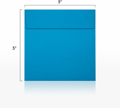 LUXPaper Square Invitation Envelopes | Peel & Press | 5" x 5" | Pool Blue | 80lb. Text | 50 Qty