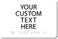 ALPHA DOG ADA SIGNS Custom ADA Compliant Braille Sign, 6"x9" Room Identification Plaque, Tactile Text, Raised Letters, Personalized 4-Line, Indoor/Outdoor, USA-Made (White)