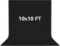 10 x 10 FT Black Backdrop Background, 100% Polyester Photography Backdrop Foldable Washable Black Screen for Photoshoot Portraits Party Video Studio Shooting