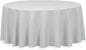 LinenTablecloth 132-Inch Round Polyester Tablecloth Silver