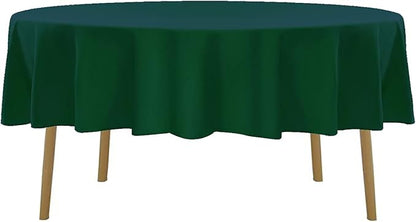 90 inch Round Tablecloth Washable Polyester Table Cloth Decorative Table Cover for Wedding Party Dining Banquet（90 inch, Hunter）
