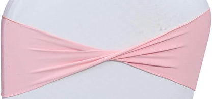 VDS Pack of 300 PCS | Blush Pink | Spandex Chair Sashes Bows Without Buckle | Stretch Elastic Banquet Universal Folding Chair Band Tie with for Wedding Party Conference Celebration Event Decoration