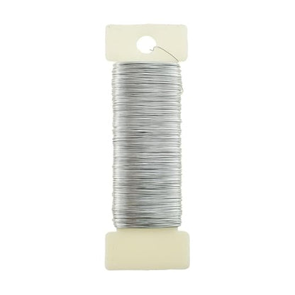 HAHIYO 26Gauge Silver Wire - 1 Roll, 38 Yards (115 Feet) Flexible Floral Wire for Crafts, Christmas Wreaths, Tree & Flower Arrangement, Wedding DIY