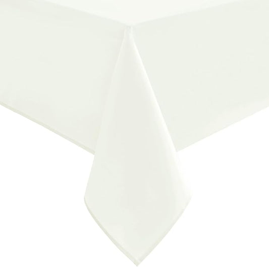 Hiasan Ivory Tablecloth for Rectangle Tables - Waterproof and Spillproof Washable Fabric Table Cloth for Dining Room Kitchen, 70 x 108 Inch