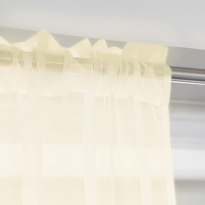 Window Light Yellow Sheer Curtains 60 Inches Width 90 Inches Long 2 Panels Sheer Curtains Clear Curtains Basic Rod Pocket Panel for Home Living Room Bedroom Kids Room Yard Patio Parlor Sliding
