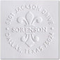 Custom Address Embosser - Personalize with Initials & Text - Hand-Held Embossing Stamp - Monogram, Seal Embosser Best for Books, Envelopes, Napkins - Pink Handle - 1.625 inch