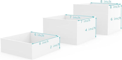 PecMuikee Buffet Risers, Food Risers for Buffet Table, Display Stand Shelf for Catering Dessert Collectibles Jewelry Figures Show, Acrylic Cube Display Nesting Risers with Hollow Bottoms 6PCS