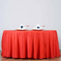 Efavormart Round Tablecloth, 132 Inch Stain & Wrinkle Resistant Washable Table Cloth, Decorative Polyester Fabric Table Cover for Banquet, Wedding, Dining- Red