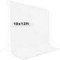 10x12ft White Backdrop for Photography, Polyester White Screen with 4 Clamps for Multiple Occasions