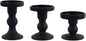 3-Piece Set of Black Glass Candlestick, Crystal Candlestick Holder Holder and Conical Candle, Christmas Candle Holder Decoration, Family Living Room Wedding Candle Holder (black1set)