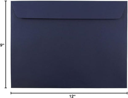 JAM PAPER 9 x 12 Booklet Premium Envelopes - Navy Blue - Bulk 250/Box
