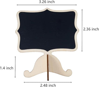 Reusable 20 Pcs Mini Chalkboard Signs with Easel Stand for Food Labels, Weddings, Birthday Parties, Message Board Signs and Event Decorations,Include 12 Colors Water-Based Chalks