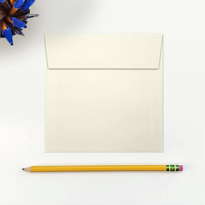 LUXPaper Square Invitation Envelopes | Peel & Press | 5" x 5" | Natural Linen | 80lb. Text | 50 Qty