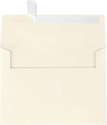 LUXPaper A7 Invitation Envelopes | Peel & Press | 5 1/4" x 7 1/4" | Natural Linen | 80lb. Text | 50 Qty