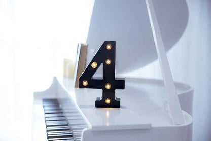 Foaky Black LED Marquee Number Lights Sign Light Up Marquee Number Lights Sign for Night Light Wedding Birthday Party Battery Powered Christmas Lamp Home Bar Decoration