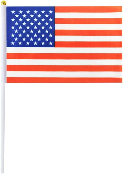Small American Flags On Stick, Mini Handheld American USA Flag, Ideal For Party Parades Sports Events Patriotic Festival 4th Of July Decorations