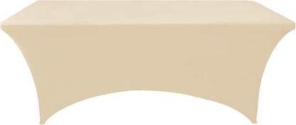 2-Pack 4ft Spandex Table Covers for Rectangular Folding Tables - Wrinkle Resistant Stretch Tight Table Cloths - Ultimate Fitted Table Protector for Parties, Banquet, and Wedding