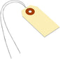SmartSign Blank Manila Shipping Tags with Wire, Size-1, Pack of 1000, 13pt Thick Prewired Cardstock Tag, 2.75 x 1.375 inch Paper Hang Tags with Reinforced Fiber Patch