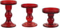 3-Piece Set of Red Glass Candlestick, Crystal Candlestick Holder Holder and Conical Candle, Christmas Candle Holder Decoration, Family Living Room Wedding Candle Holder (red1set)
