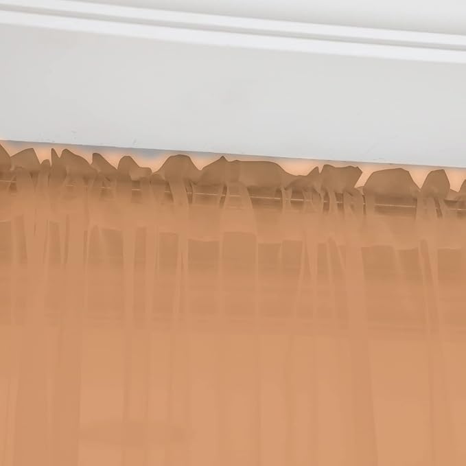 Window Brown Sheer Curtains 72 Inches Long 2 Panels Sheer Curtain Basic Rod Pocket Panel for Bedroom Children Living Room Yard Kitchen (Brown, 52" W x 72" L | 2 pcs)