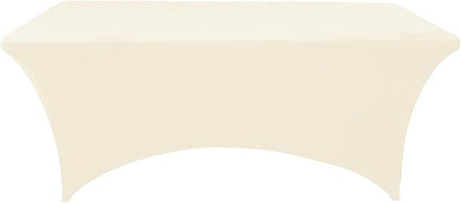 2-Pack 4ft Spandex Table Covers for Rectangular Folding Tables - Wrinkle Resistant Stretch Tight Table Cloths - Ultimate Fitted Table Protector for Parties, Banquet, and Wedding