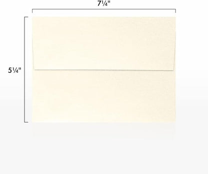 LUXPaper A7 Invitation Envelopes | Peel & Press | 5 1/4" x 7 1/4" | Champagne Metallic | 80lb. Text | 500 Qty