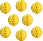 8pcs 8inch Paper Honeycomb Balls Decorative Tissue Pom Poms Flower Art Hanging Balls for Birthday Wedding Nursery Baby Shower Home Decor (8inch, Yellow)