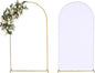 Vincidern 6.6FT Wedding Arch Backdrop Stand and White Cover, Metal Arch Backdrop Stand and Cover Set for Parties, Birthdays, Baby Showers, Bridal, Banquets, Ceremonies, Event Decor