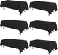 6 Pack Black Rectangle Tablecloths, 60 x 102 Inch, Stain & Wrinkle Resistant Polyester, Perfect for 6FT Tables, Parties, Wedding, Dining